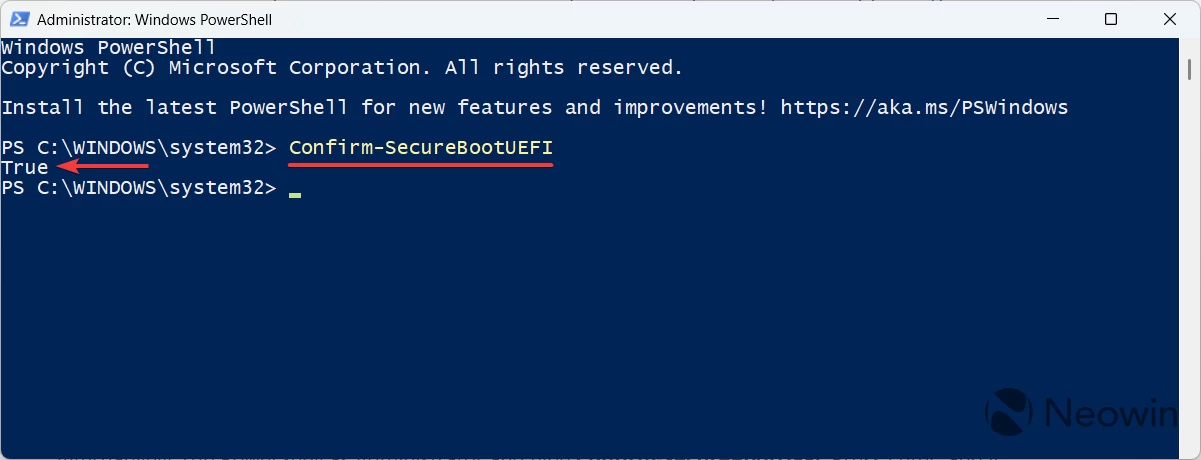 How to check if SecureBoot is enabled in Windows