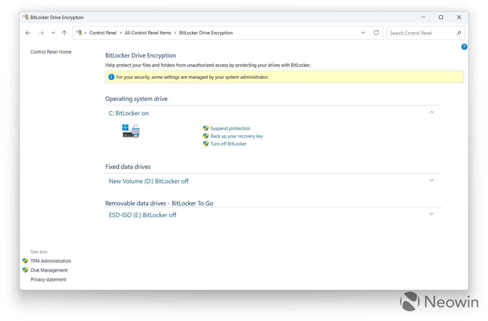 Legacy Control Panel in Windows 11