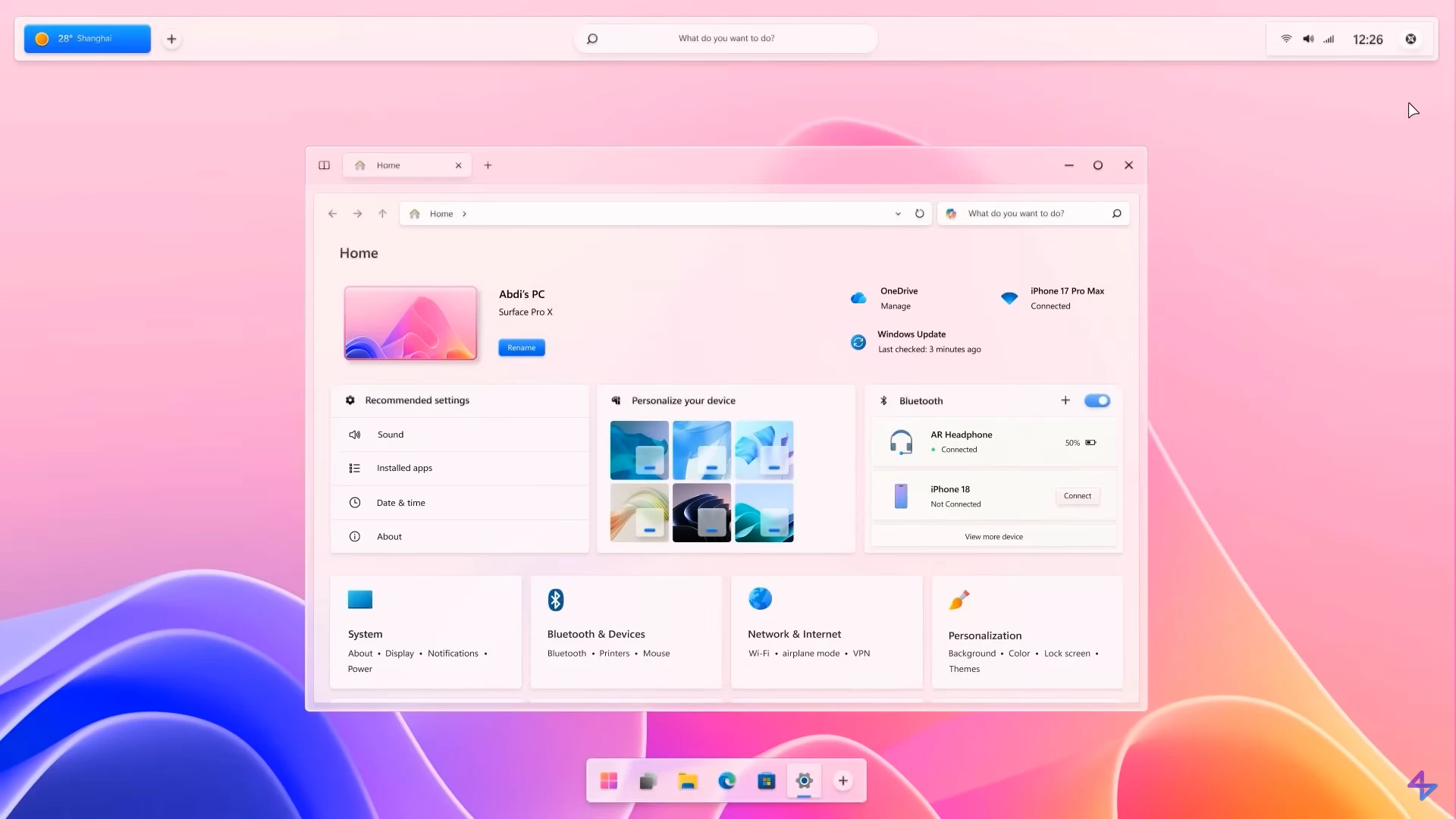 windows 26 concept